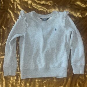 Polo by Ralph Lauren Kids Light Gray Ruffle Sweatshirt